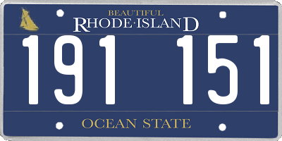 RI license plate 191151