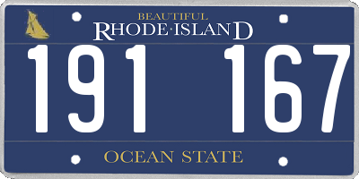 RI license plate 191167