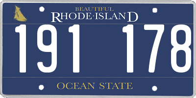 RI license plate 191178