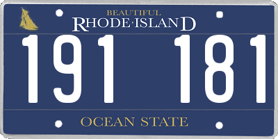 RI license plate 191181