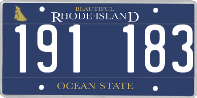 RI license plate 191183