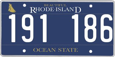 RI license plate 191186