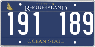 RI license plate 191189