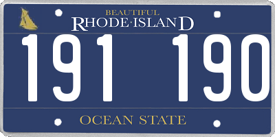 RI license plate 191190