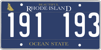 RI license plate 191193