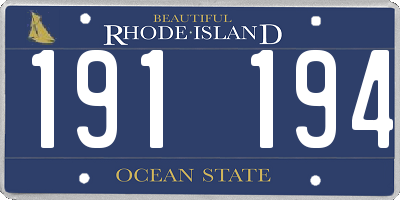 RI license plate 191194