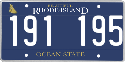 RI license plate 191195