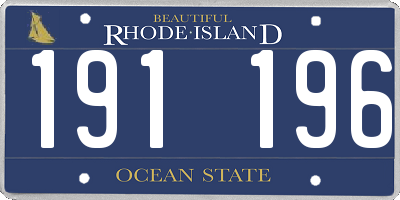RI license plate 191196