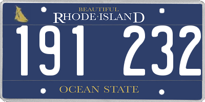 RI license plate 191232