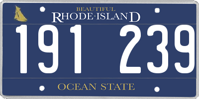 RI license plate 191239