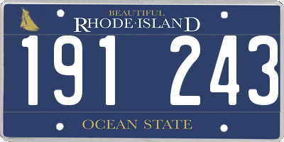 RI license plate 191243
