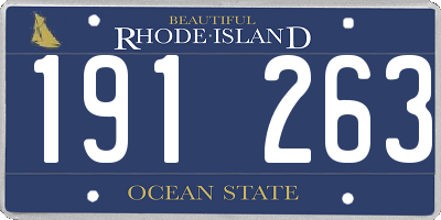 RI license plate 191263
