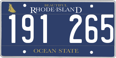 RI license plate 191265