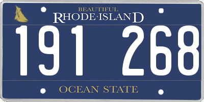 RI license plate 191268