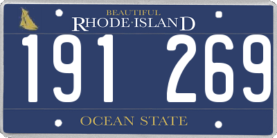 RI license plate 191269