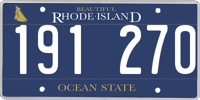 RI license plate 191270