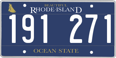 RI license plate 191271