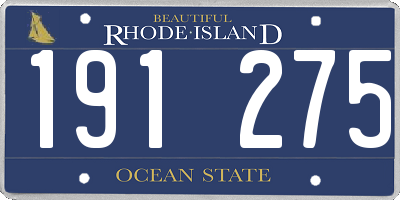 RI license plate 191275