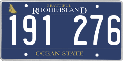 RI license plate 191276