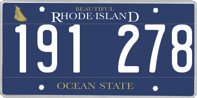 RI license plate 191278