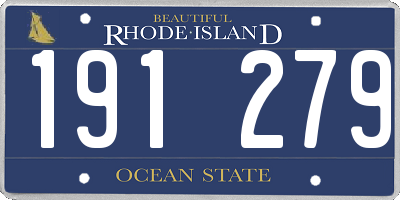 RI license plate 191279