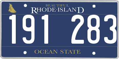 RI license plate 191283