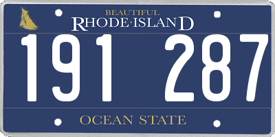 RI license plate 191287