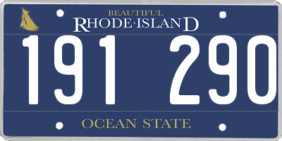 RI license plate 191290