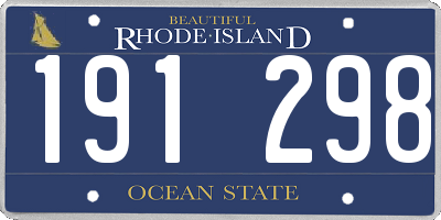 RI license plate 191298
