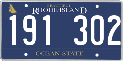 RI license plate 191302