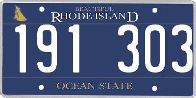 RI license plate 191303