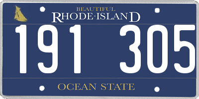 RI license plate 191305