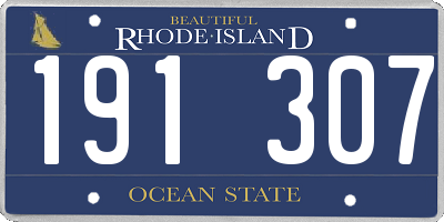 RI license plate 191307