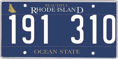 RI license plate 191310
