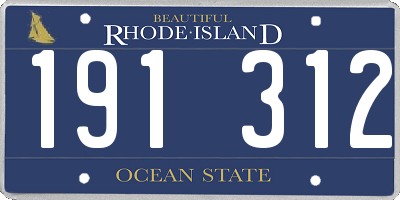RI license plate 191312