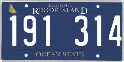 RI license plate 191314