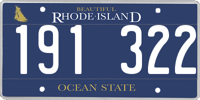 RI license plate 191322