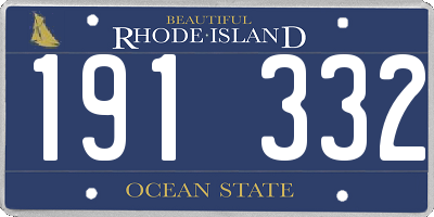 RI license plate 191332