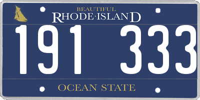 RI license plate 191333