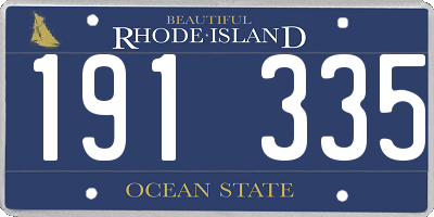 RI license plate 191335