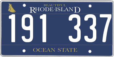 RI license plate 191337