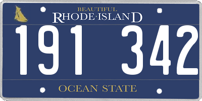 RI license plate 191342