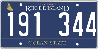 RI license plate 191344