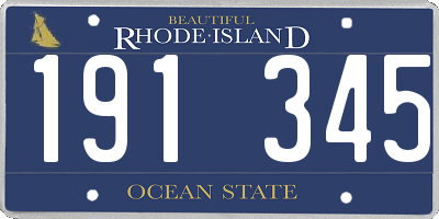 RI license plate 191345
