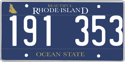 RI license plate 191353