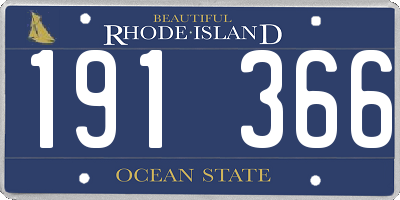 RI license plate 191366