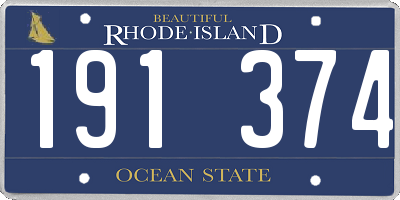 RI license plate 191374
