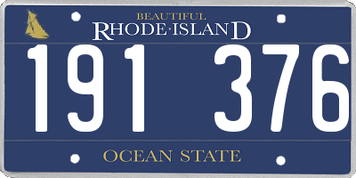 RI license plate 191376