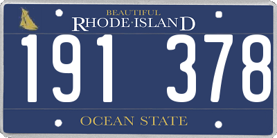 RI license plate 191378