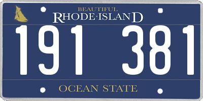 RI license plate 191381